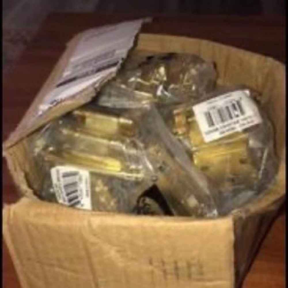 Gold colored hinges